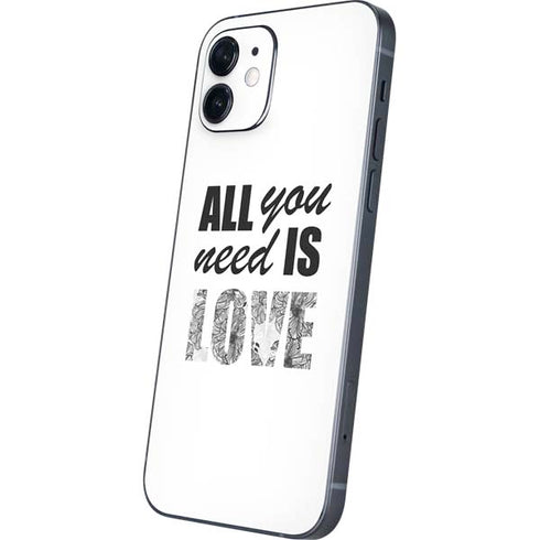 All You Need Is Love BW iPhone 12 Mini Skin