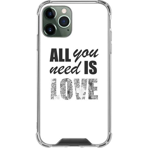 All You Need Is Love BW iPhone 12 Pro Clear Case