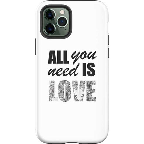 All You Need Is Love BW iPhone 12 Pro Impact Case
