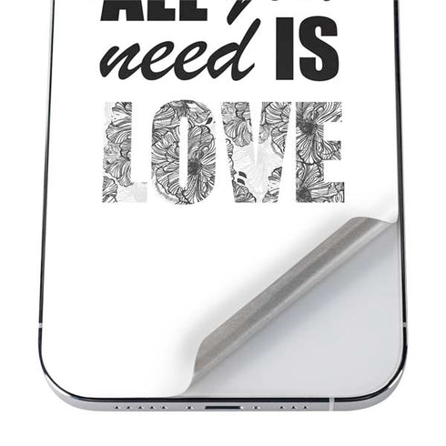 All You Need Is Love BW iPhone 12 Pro Skin