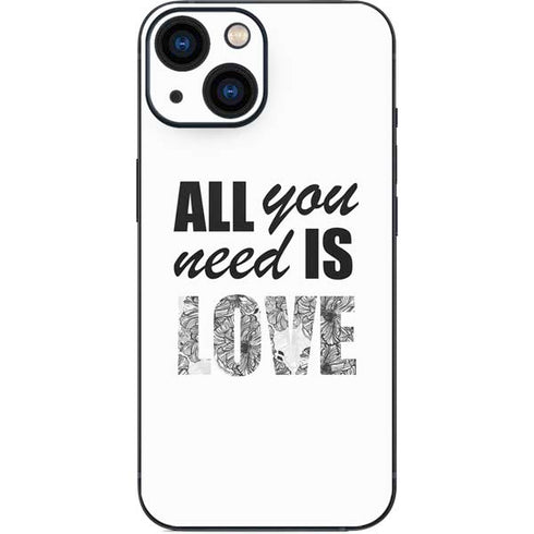 All You Need Is Love BW iPhone 13 Mini Skin