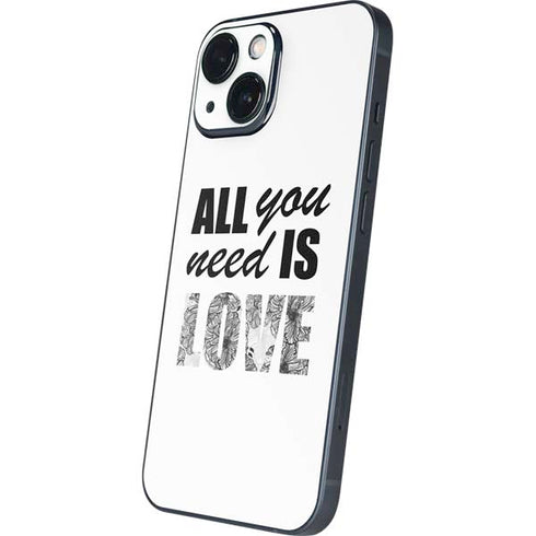 All You Need Is Love BW iPhone 13 Mini Skin