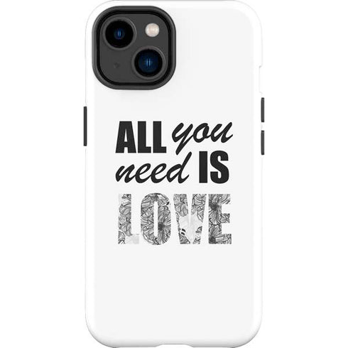 All You Need Is Love BW iPhone 15 Plus Impact Case