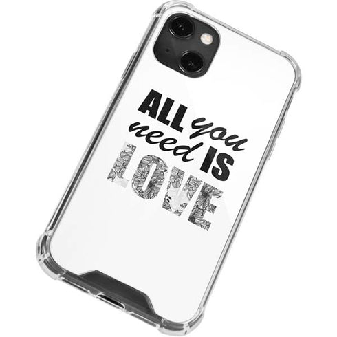 All You Need Is Love BW iPhone 14 Plus Clear Case
