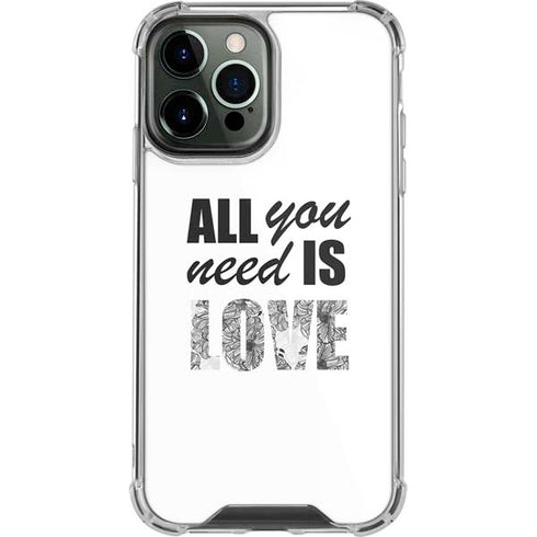 All You Need Is Love BW iPhone 15 Pro Max Clear Case