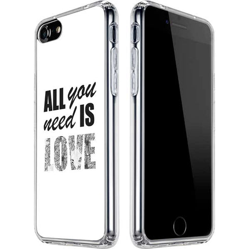 All You Need Is Love BW iPhone SE (2nd & 3rd Gen) Clear Case