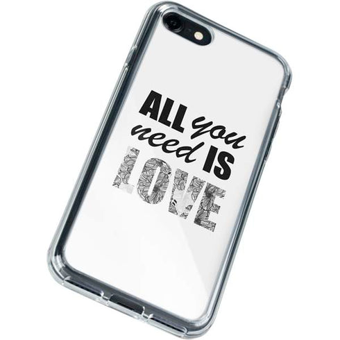 All You Need Is Love BW iPhone SE (2nd & 3rd Gen) Clear Case