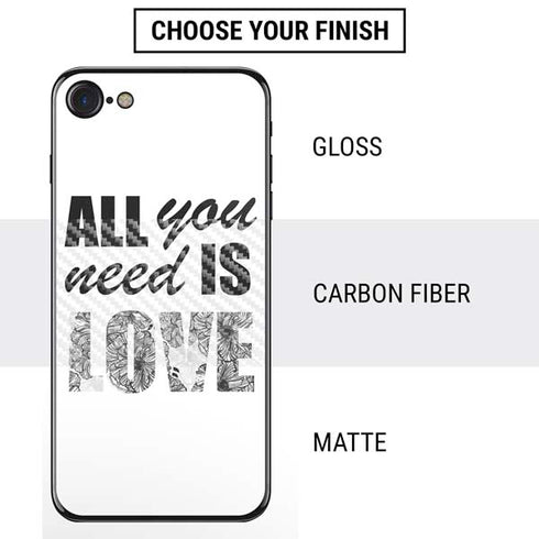 All You Need Is Love BW iPhone SE (2nd & 3rd Gen) Skin
