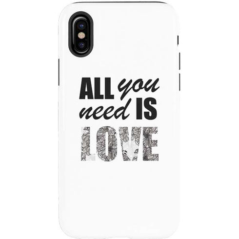 All You Need Is Love BW iPhone X Pro Case