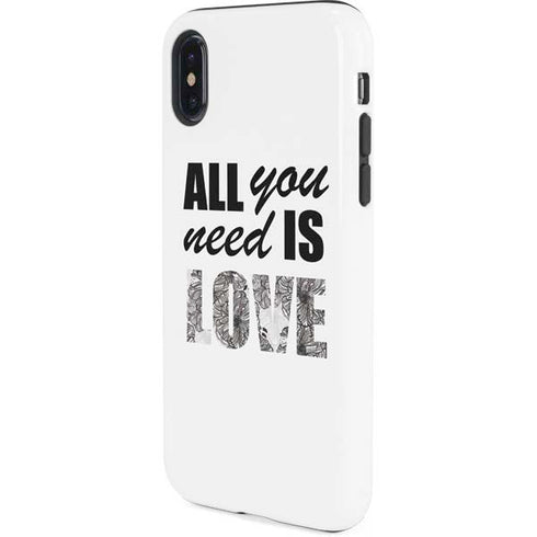 All You Need Is Love BW iPhone X Pro Case