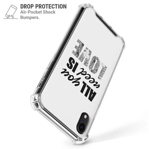 All You Need Is Love BW iPhone XR Clear Case