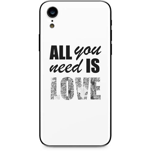 All You Need Is Love BW iPhone XR Skin