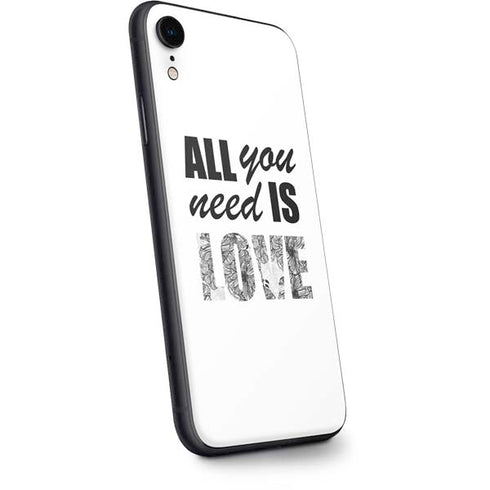 All You Need Is Love BW iPhone XR Skin