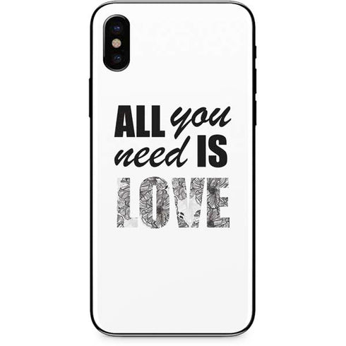All You Need Is Love BW iPhone XS Max Skin