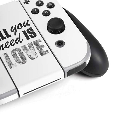 All You Need Is Love BW Nintendo Switch OLED (2021) Skin