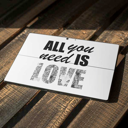 All You Need Is Love BW Surface Pro 7 Skin