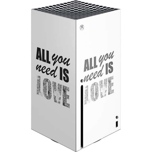 All You Need Is Love BW Xbox Series X Console Skin