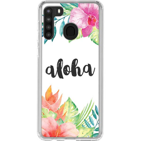 Aloha Tropical Galaxy A21 Clear Case