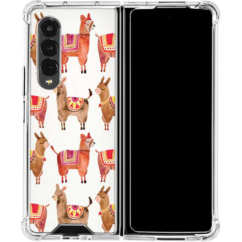 Cat Coq Alpacas Galaxy Z Fold4 5G Clear Case