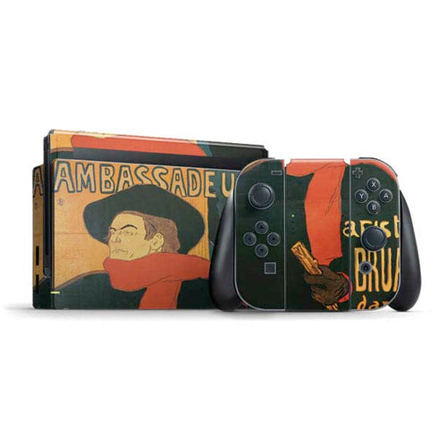 Henri Toulouse-Lautrec Ambassadeurs Aristide Bruant Nintendo Switch Bundle Skin