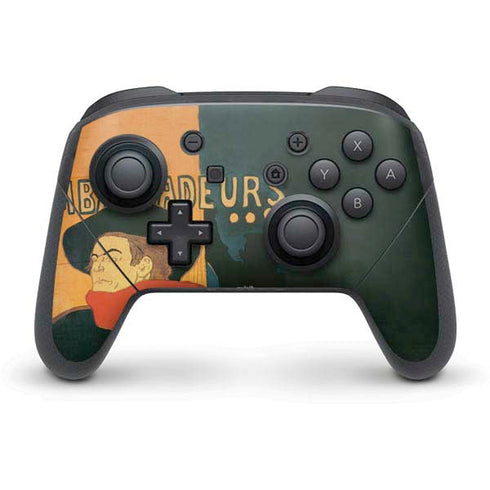 Henri Toulouse-Lautrec Ambassadeurs Aristide Bruant Nintendo Switch Pro Controller Skin