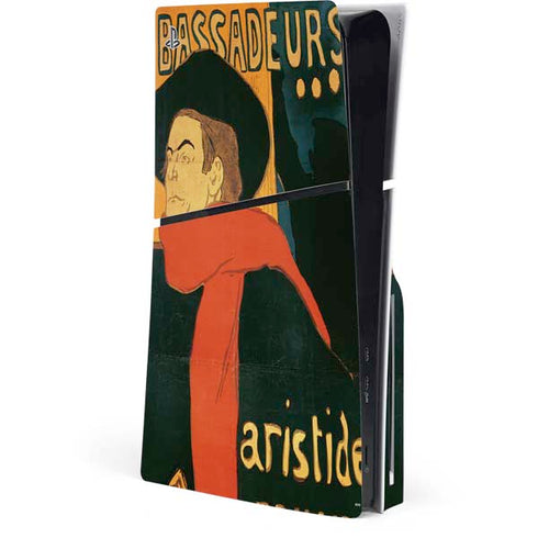 Henri Toulouse-Lautrec Ambassadeurs Aristide Bruant PS5 Slim Disk Console Skin