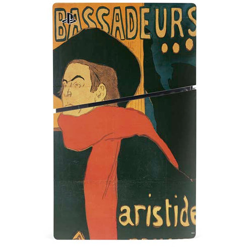 Henri Toulouse-Lautrec Ambassadeurs Aristide Bruant PS5 Slim Disk Console Skin