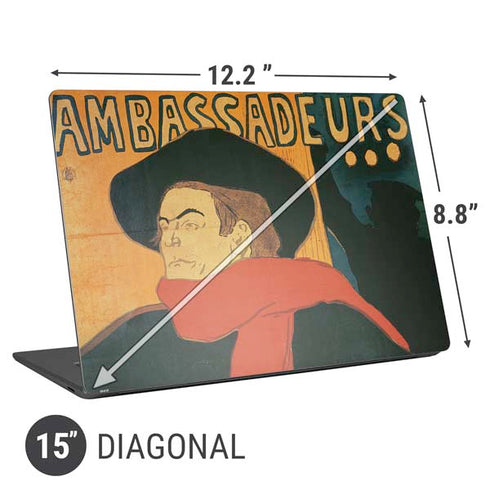 Henri Toulouse-Lautrec Ambassadeurs Aristide Bruant Universal Laptop 15in (12.2 x 8.8in) Skin