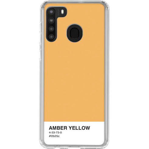 Amber Yellow Galaxy A21 Clear Case