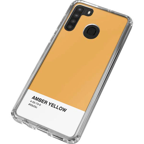 Amber Yellow Galaxy A21 Clear Case