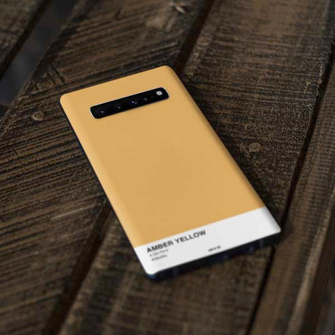 Amber Yellow Galaxy S10 Skin