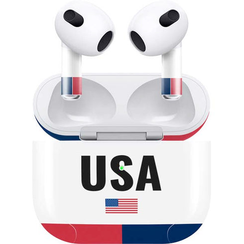 American Flag Color Block Apple AirPods (3rd Gen 2021) Skin