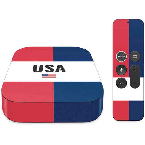 American Flag Color Block Apple TV Skin