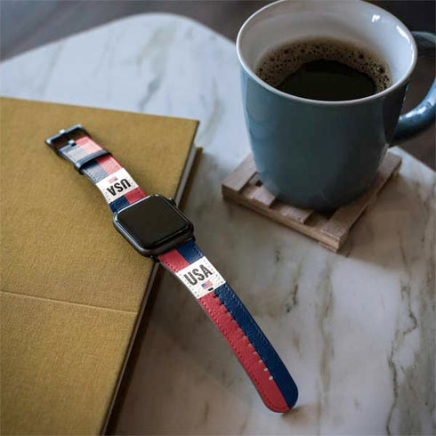 American Flag Color Block Apple Watch Band 42-44mm