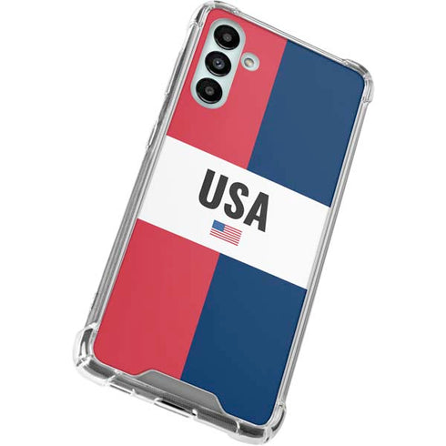 American Flag Color Block Galaxy A13 5G Clear Case