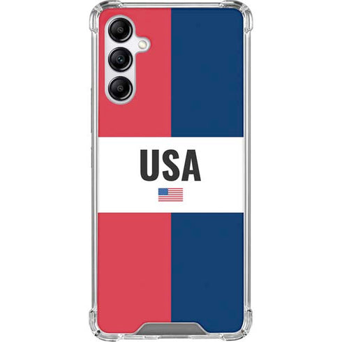 American Flag Color Block Galaxy A15 5G Clear Case