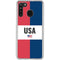 American Flag Color Block Galaxy A21 Clear Case