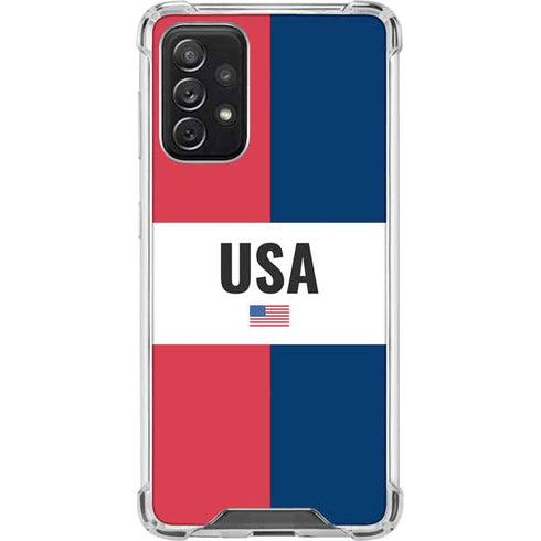 American Flag Color Block Galaxy A72 5G Clear Case