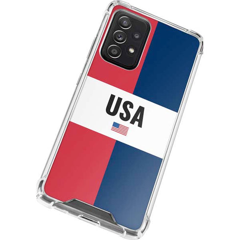 American Flag Color Block Galaxy A72 5G Clear Case
