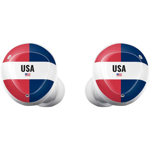American Flag Color Block Galaxy Buds Plus Skin