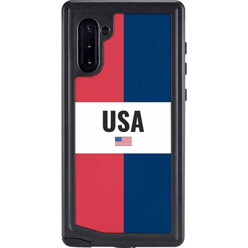 American Flag Color Block Galaxy Note 10 Waterproof Case