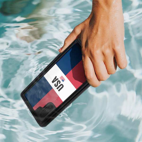American Flag Color Block Galaxy Note 10 Waterproof Case