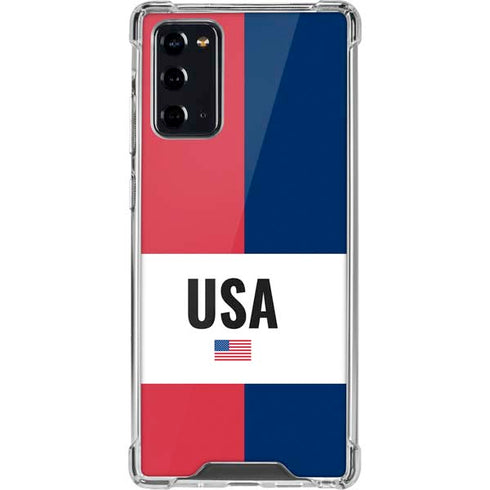 American Flag Color Block Galaxy Note20 5G Clear Case