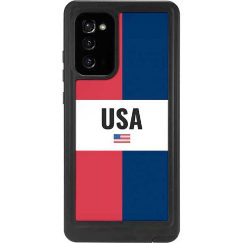 American Flag Color Block Galaxy Note20 5G Waterproof Case