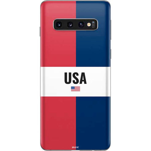 American Flag Color Block Galaxy S10 Skin