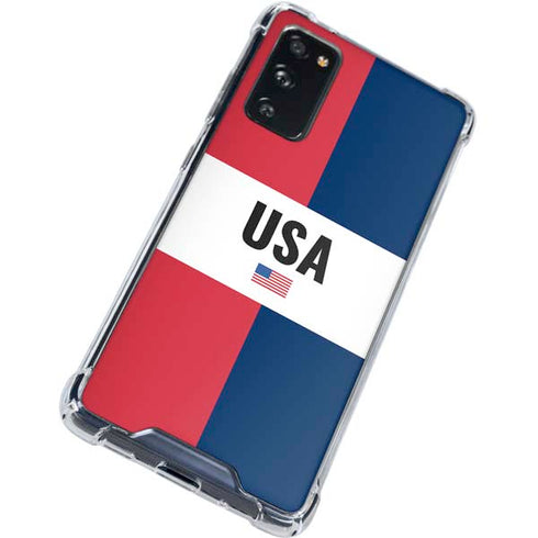 American Flag Color Block Galaxy S20 FE Clear Case