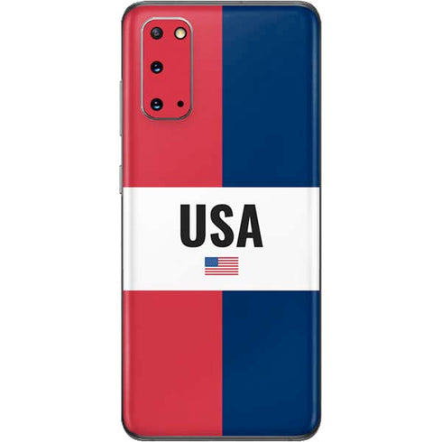 American Flag Color Block Galaxy S20 Skin