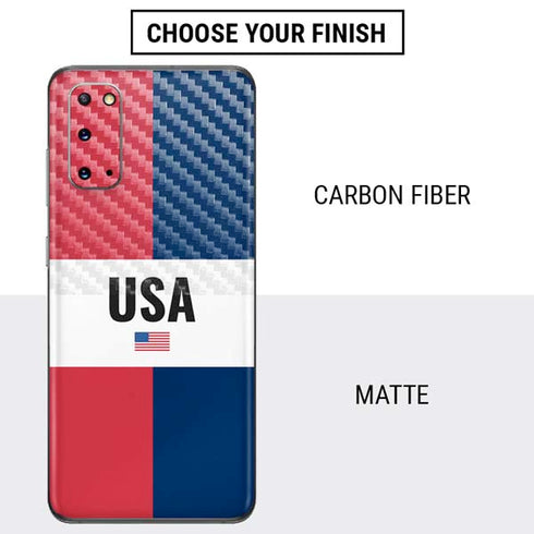 American Flag Color Block Galaxy S20 Skin