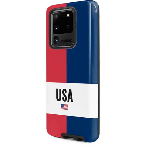 American Flag Color Block Galaxy S20 Ultra 5G Pro Case