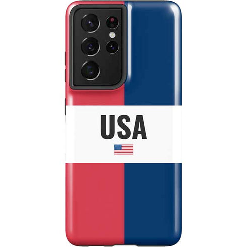 American Flag Color Block Galaxy S21 Ultra 5G Pro Case